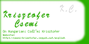 krisztofer csemi business card